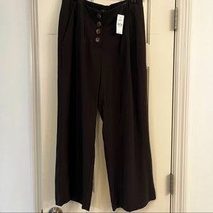 Army green, high waist, wide leg crop pants